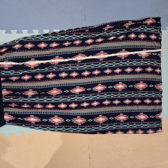 Just Be Maxi Dress Womens Sz 3X Sleeveless Navy Blue Lace Top & Multicolored - Picture 5 of 7